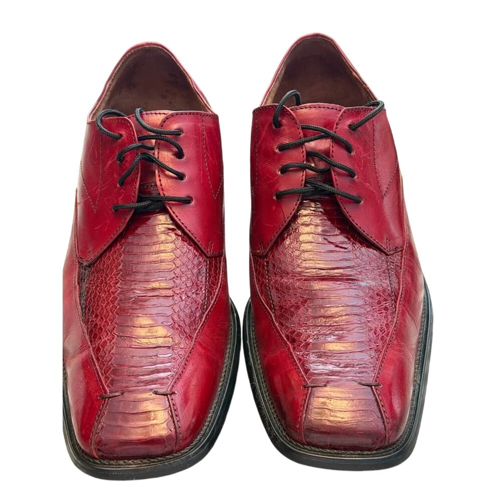 Stacy Adams Red Genuine Snake Skin Dress Shoes Size 11